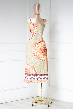 Vestido largo estampado tribal