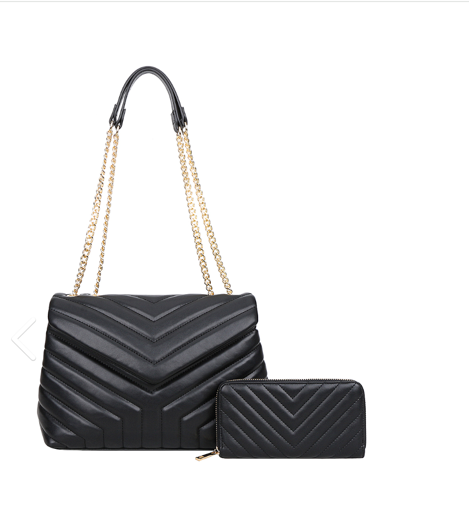 Set de bolso y billetera negro