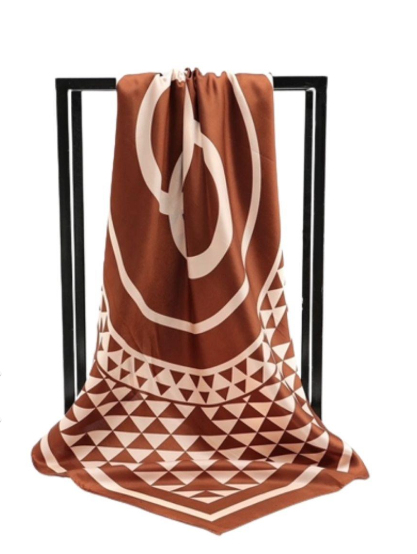 Pañuelo bandana estampado café