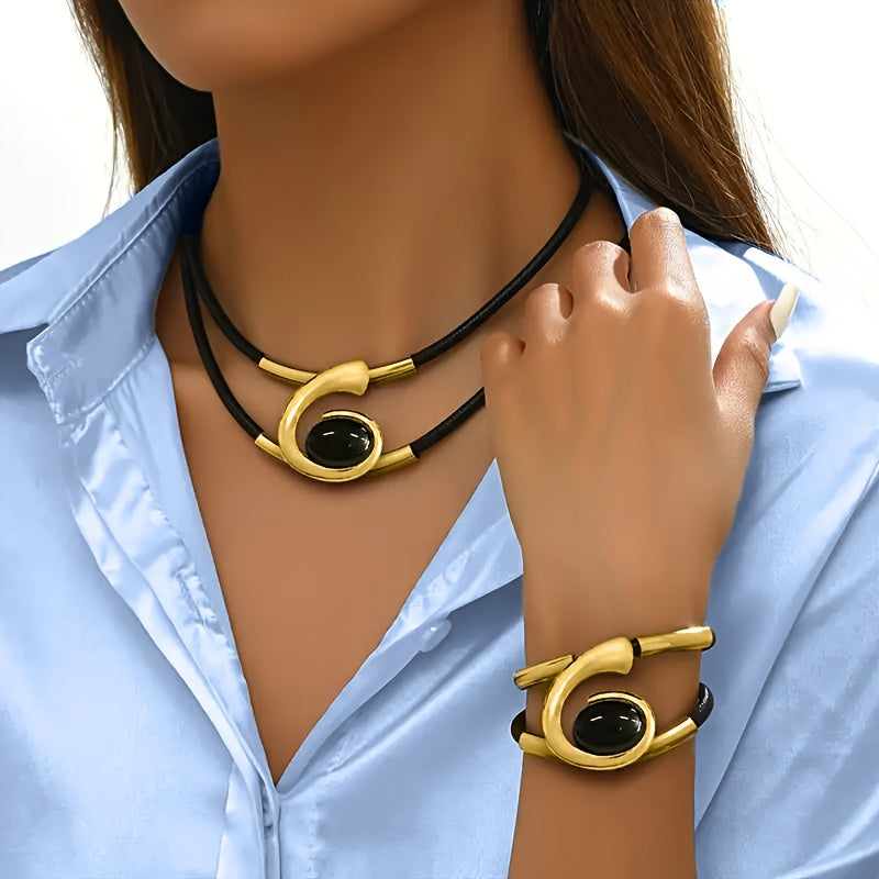 Pulsera asimétrica negra