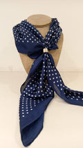 Bufanda Azul con Lunares Blancos
