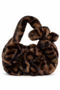 Bolso Café con Lunares Negros Peludo