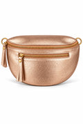 Bolso Oro Rosa doble Zipper tipo canguro