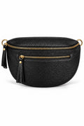 Bolso Negro doble Zipper tipo canguro