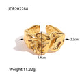 Anillo abierto con baño geométrico de acero inoxidable 316
