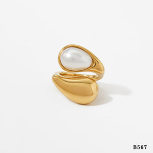 Anillos con perla ojo de tigre