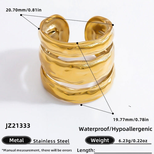 Anillo geométrico de estilo simple - A8467