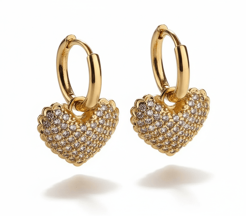 Aretes Corazón Diamante fantasía - AR1957