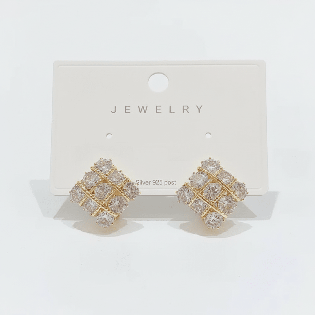 Aretes geométrico zirconia plata 925 - AR8590