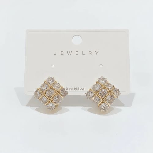 Aretes geométrico zirconia plata 925 - AR8590