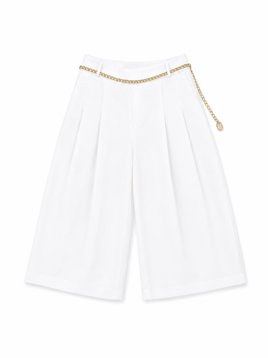 Bermuda blanca con cadena - PA0872-BLS