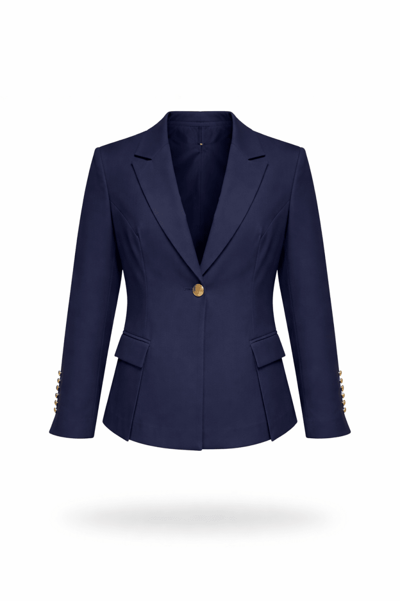 Blazer Azul Marino detalle en mangas - BZ8647-AZS