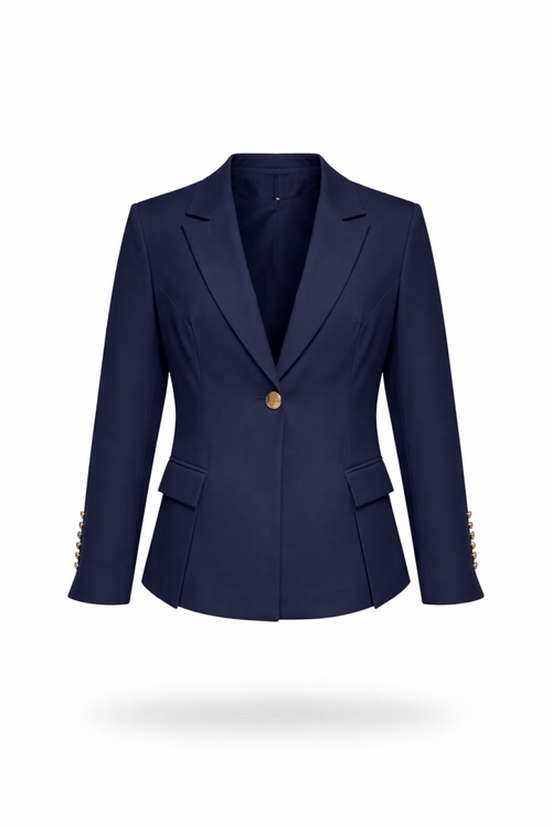 Blazer Azul Marino detalle en mangas - BZ8647-AZS