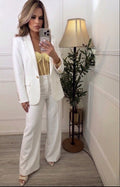 Blazer Blanco detalle en mangas - BZ8647-BLS