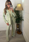 Blazer verde detalle en mangas - BZ8647-VES