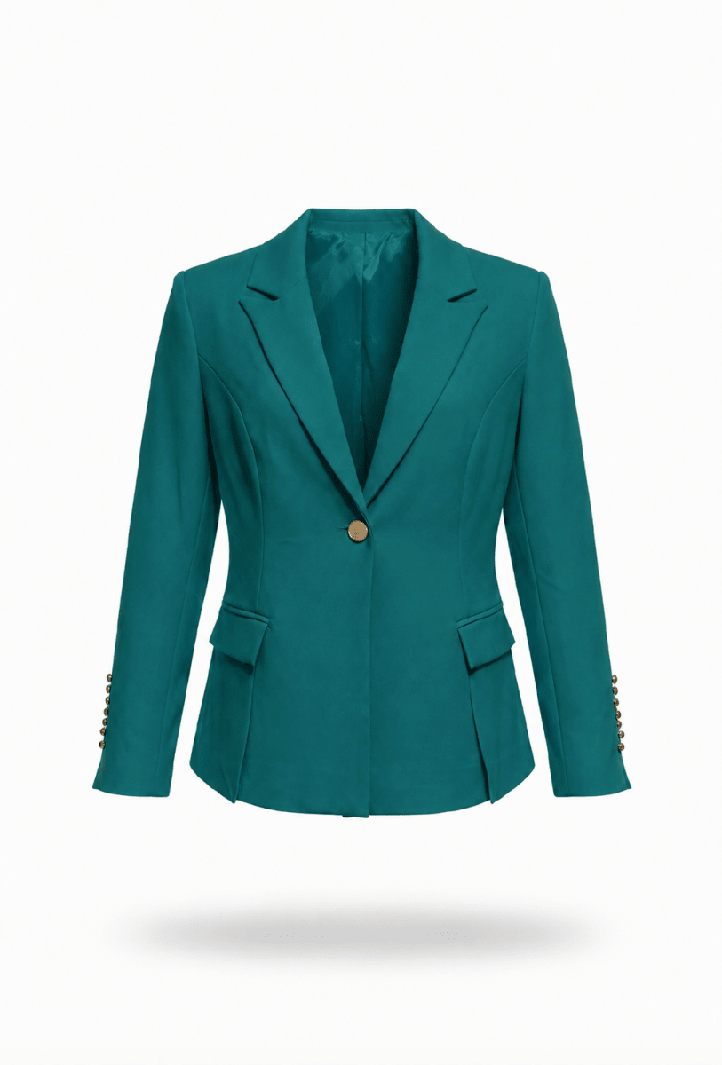 Blazer Verde Turquesa detalle en mangas - BZ8647-TUS