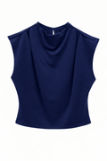 Blusa azul marino estructurada - BL3821-AZS