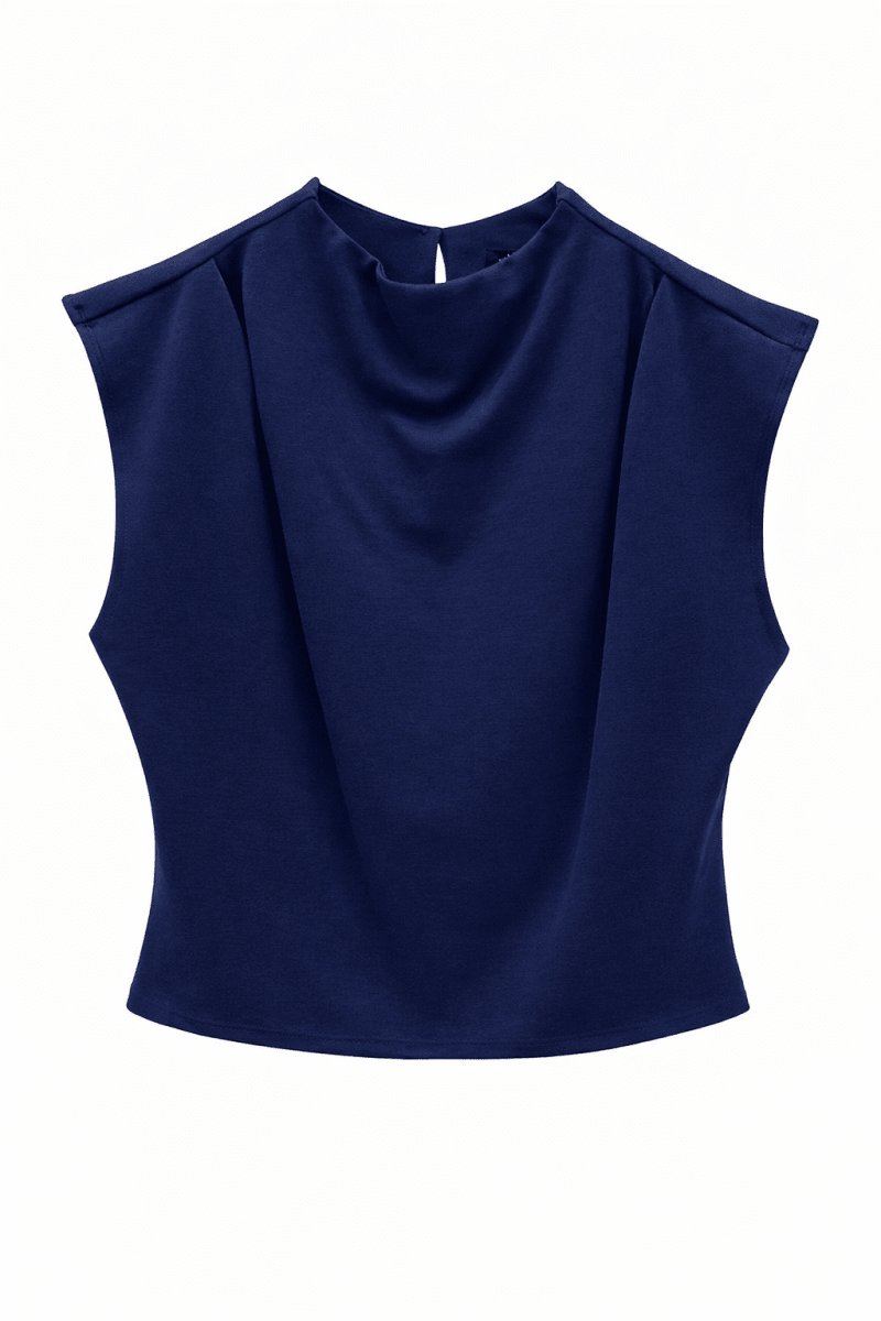 Blusa azul marino estructurada - BL3821-AZS