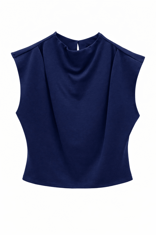Blusa azul marino estructurada - BL3821-AZS