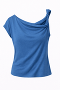Blusa Azul medio hombro corta - BL5598-AZS