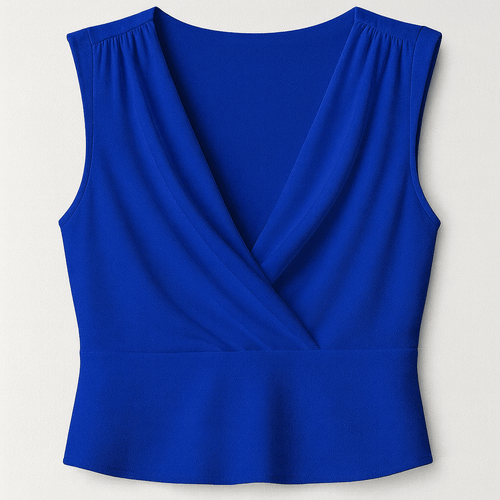 Blusa Azul Rey cuello V - BL4061-AZS