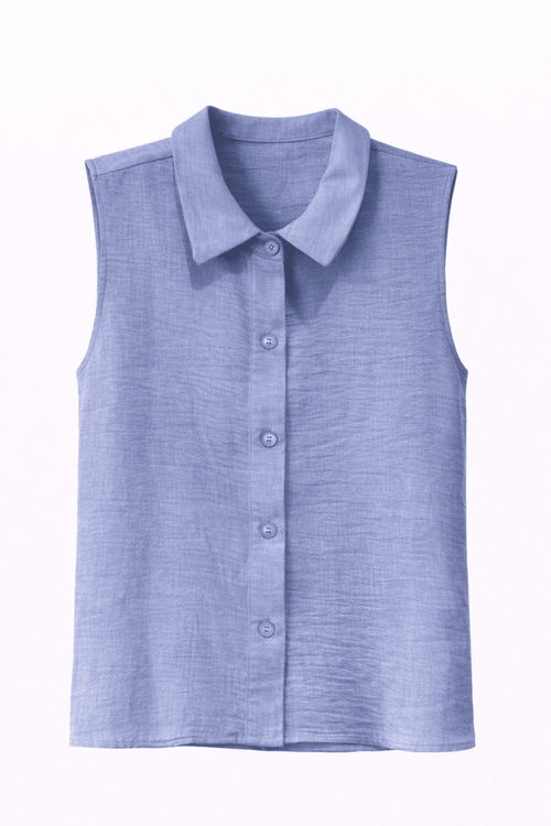 Blusa Azul sin manga - BL4110-S