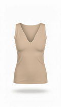 Blusa Beige cuello V sin mangas - BL0803-BSM