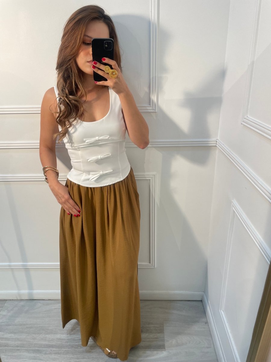 Blusa Blanca básica con lazo - BL1220-BLS