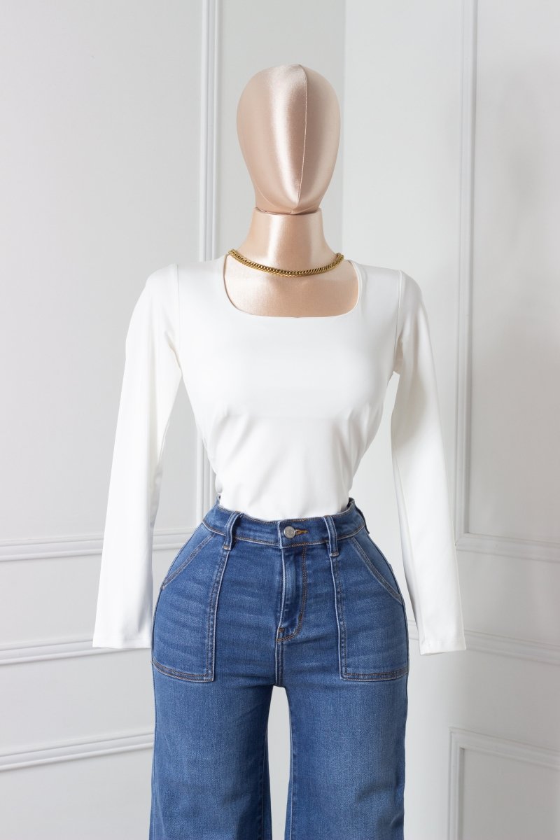 Blusa Blanca básica manga larga - BL4736-BLS