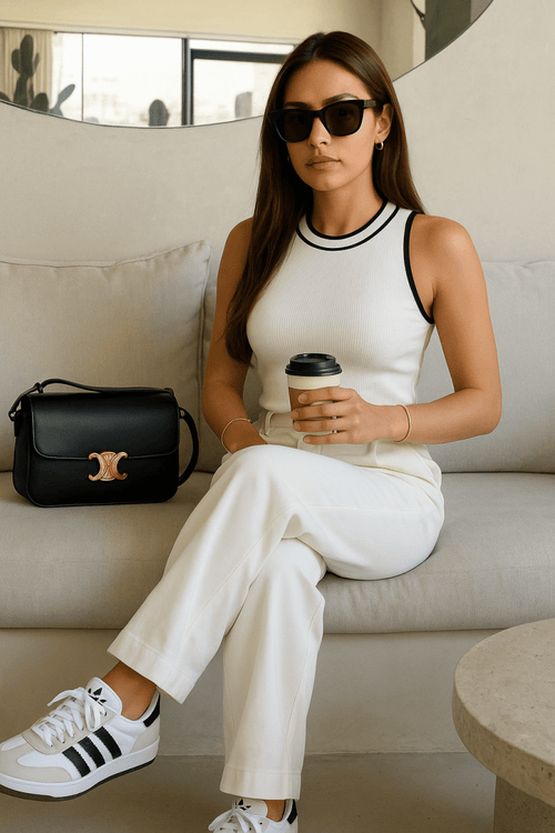 Blusa Blanca básica sin manga - BL6441-BLS