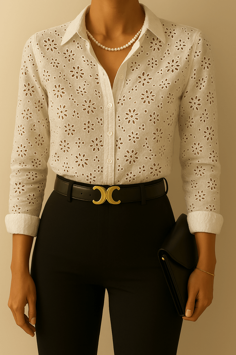Blusa Blanca camisera bordada - BL2173-S