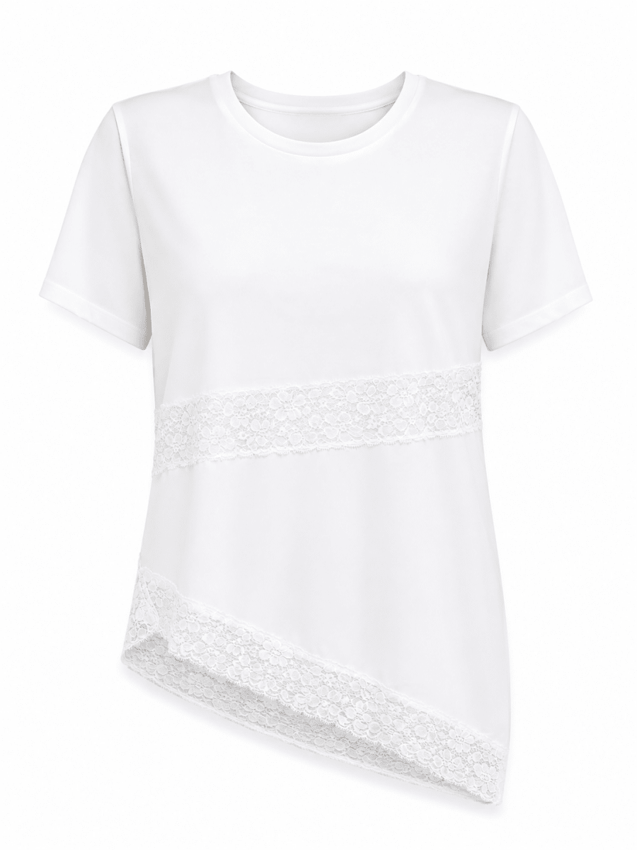 Blusa blanca con encaje - BL4116-BLS