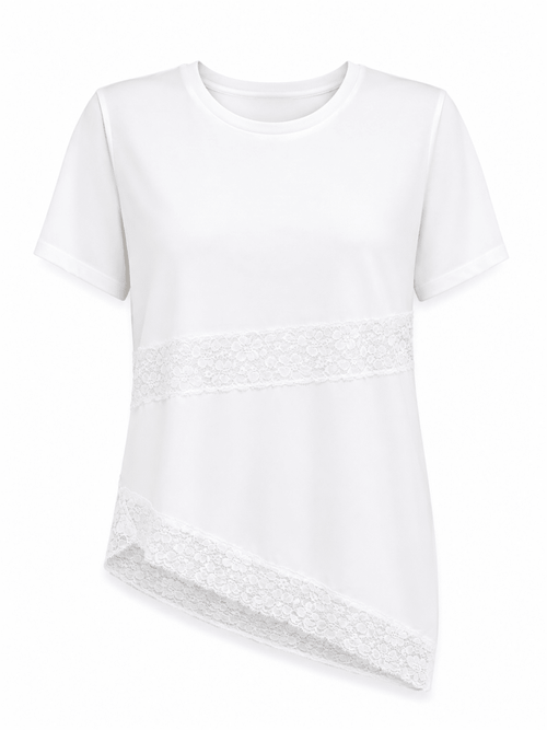 Blusa blanca con encaje - BL4116-BLS