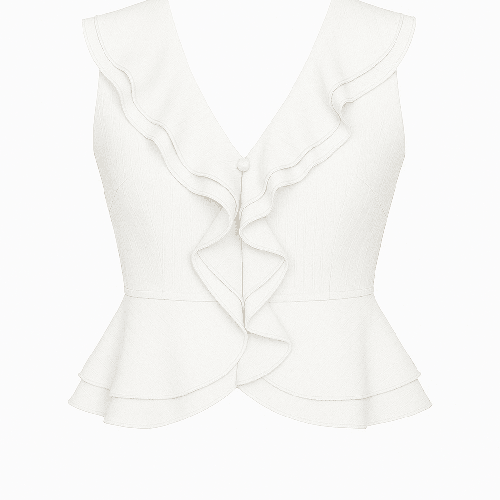 Blusa Blanca con vuelos - BL6053-BLS