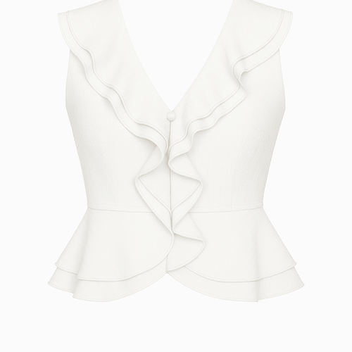 Blusa Blanca con vuelos - BL6053-BLS