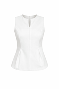 Blusa Blanca con zipper sin manga - BL6540-BLS