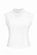 Blusa blanca cuello alto - BL1168-BLS