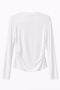 Blusa blanca manga larga detalle al lado - BL0504-S