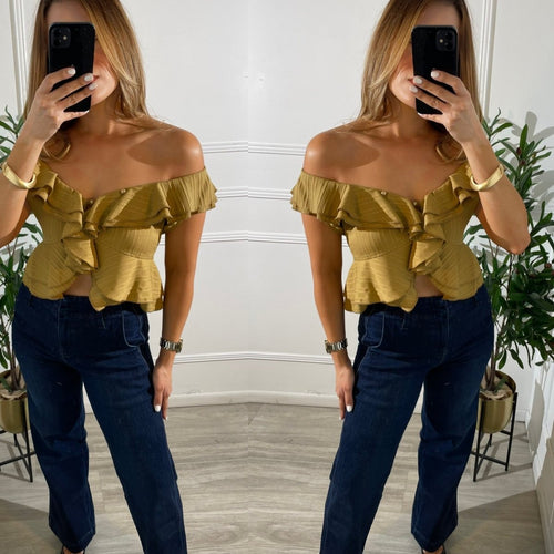 Blusa Bronce con vuelos - BL6053-S