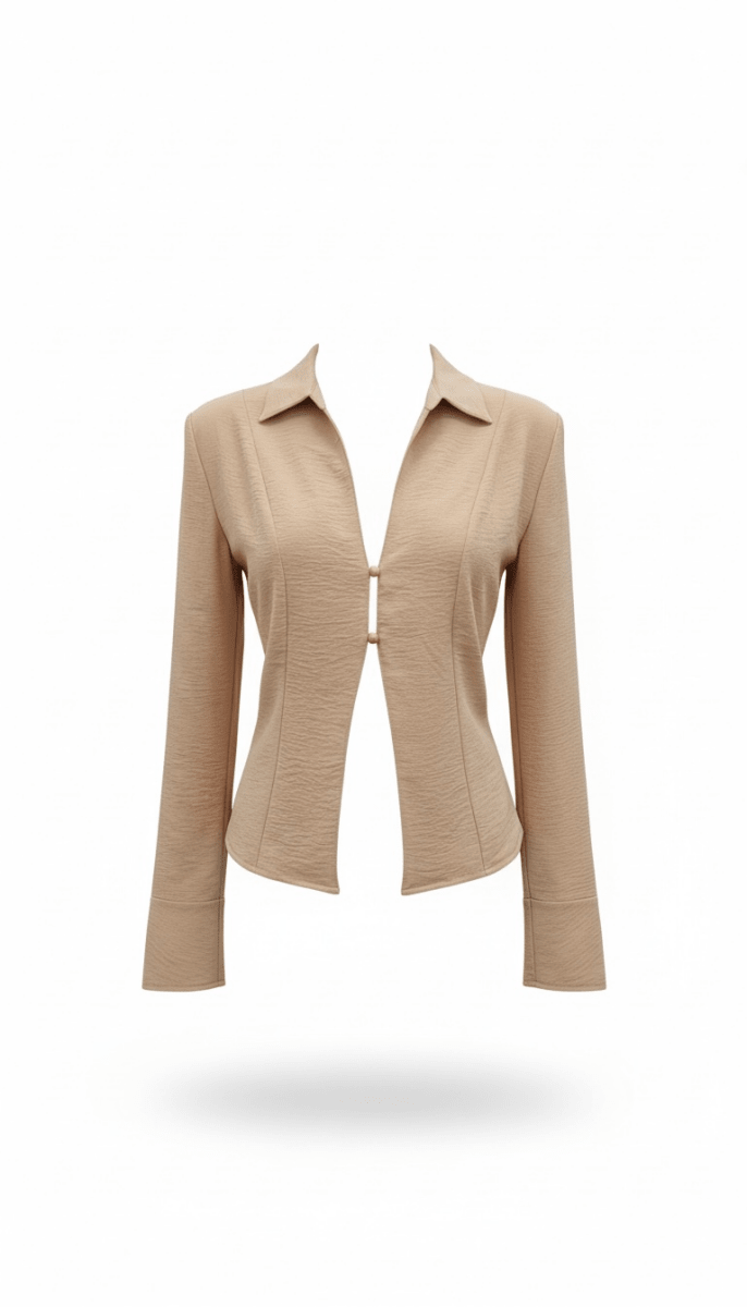 Blusa Camel con abertura frontal - BL3431-CAS
