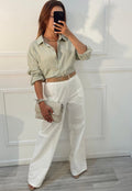 Blusa camisera oversize verde - BL93TM-VES