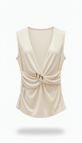 Blusa marfil con abertura - BL5274-BLS