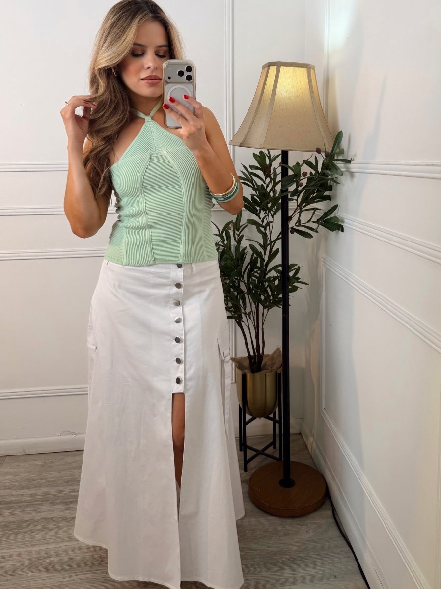 Blusa Menta cuello halter - BL6008-MES