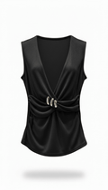 Blusa Negra con abertura - BL5274-NES