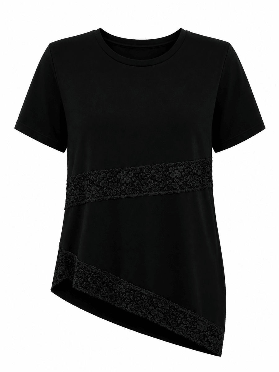 Blusa negra con encaje - BL4116-NES