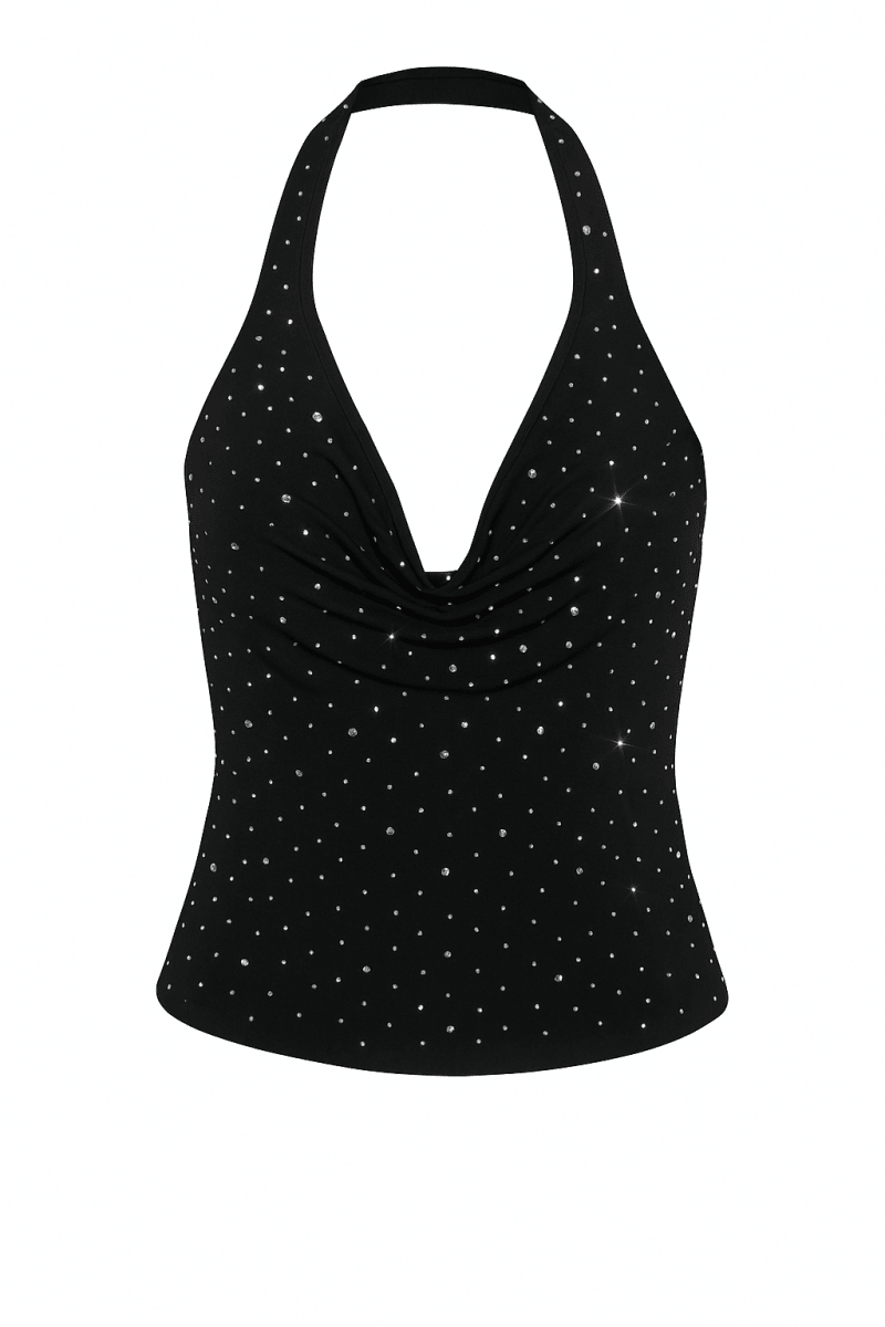 Blusa Negra con pedrería - BL5303-NES