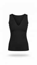 Blusa Negra cuello V sin mangas - BL0803-NSM