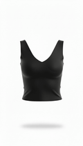 Blusa Negra cuello V tirante grueso - BL0790-NES