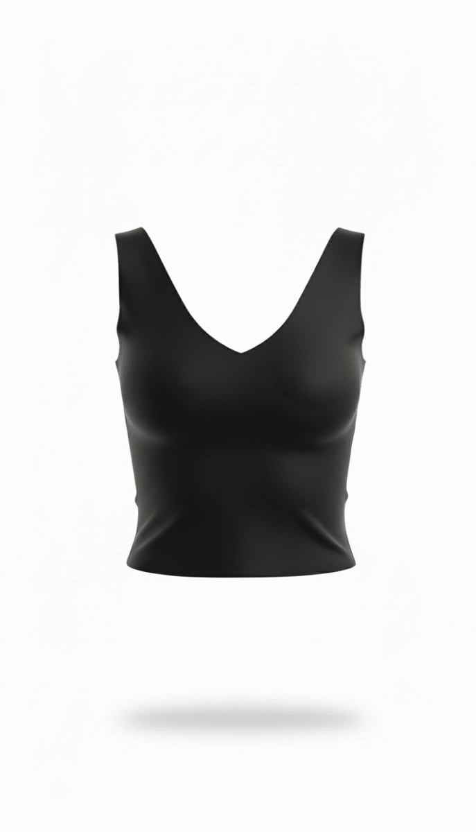 Blusa Negra cuello V tirante grueso - BL0790-NES