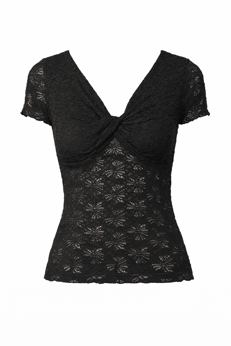 Blusa Negra manga corta - BL5752-NES